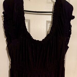 Torrid Black Eyelet Knee Length Short Sleeve Dress Plus Size 0